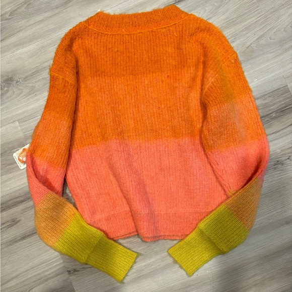 Free People Sweater Autumn Sky Combo Colorblock Top XS - Picture 7 of 7